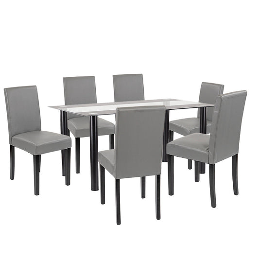 Set de masă Cadiz 6+1 negru-gri