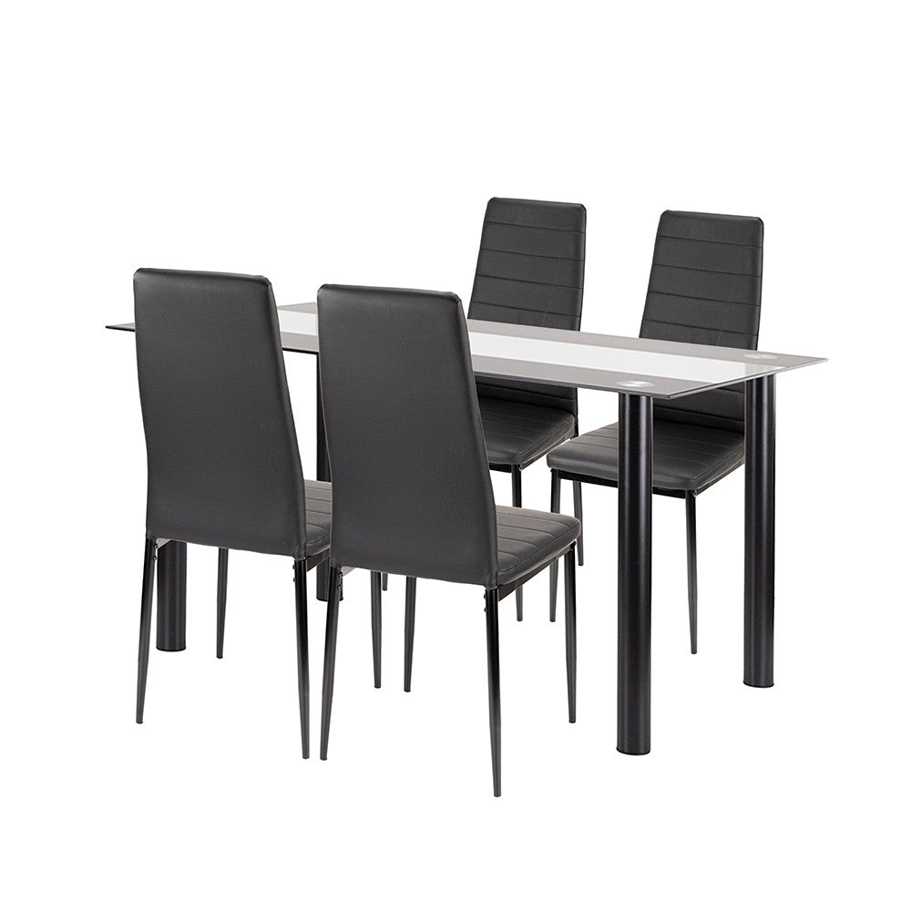 Set de masă Norman 4+1 negru