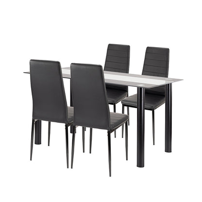 Set de masă Norman 4+1 negru