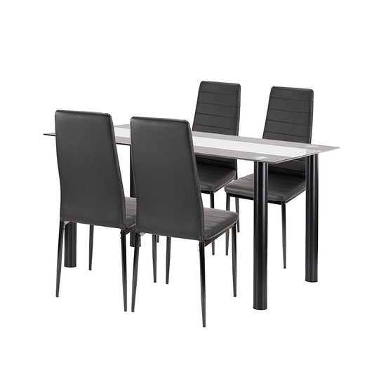 Set de masă Norman 4+1 negru