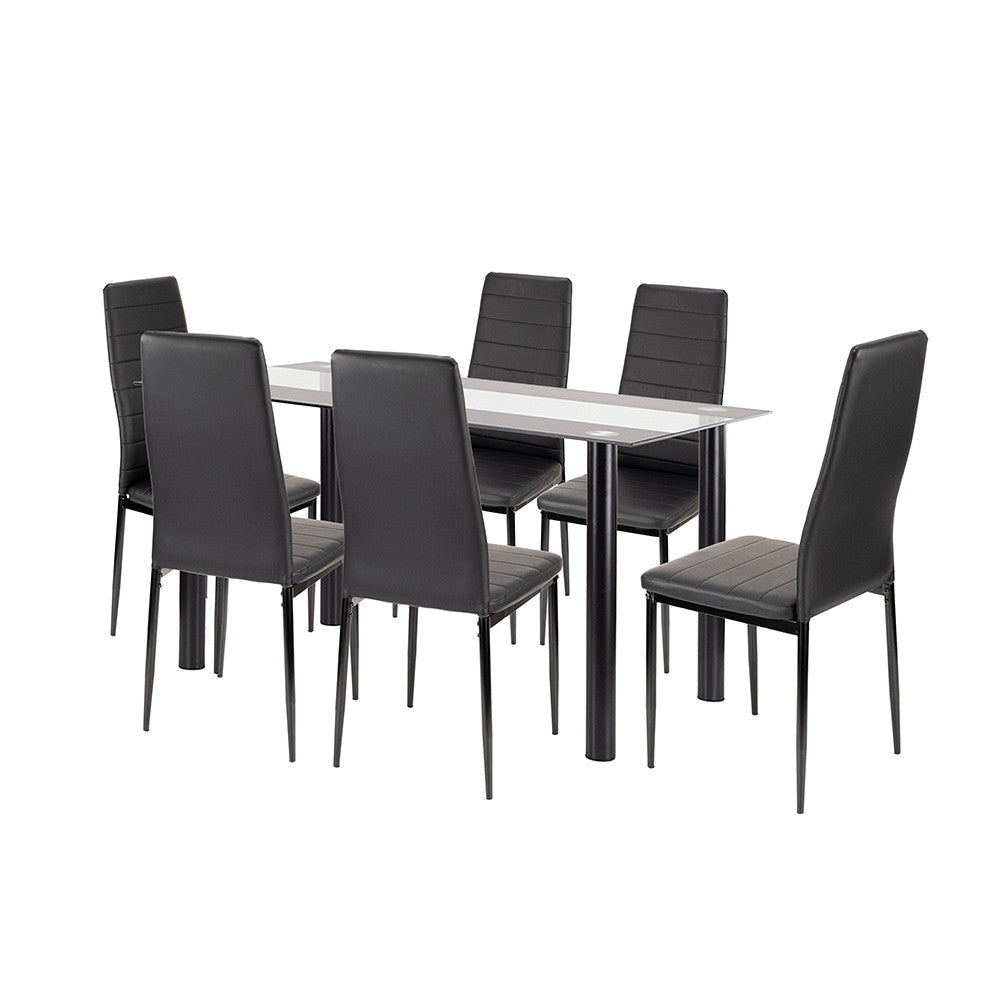 Set de masă Norman 6+1 negru