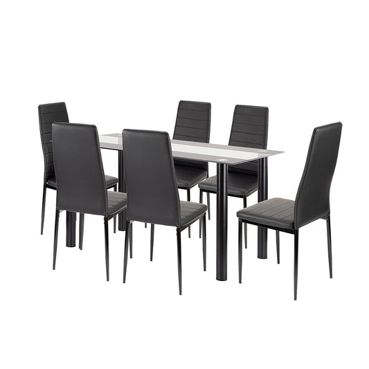 Set de masă Norman 6+1 negru