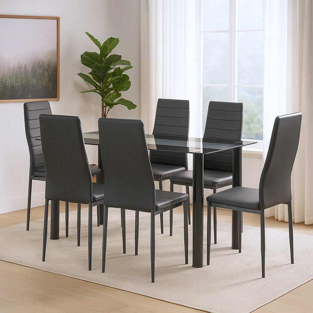 Set de masă Norman 6+1 negru