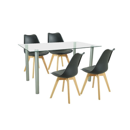 Set de masă Midori 4+1 negru