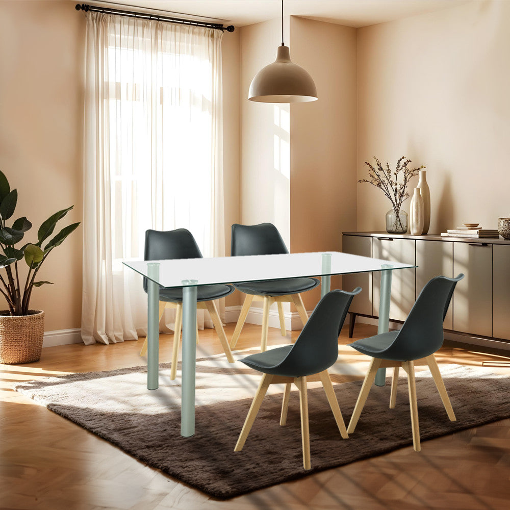 Set de masă Midori 4+1 negru