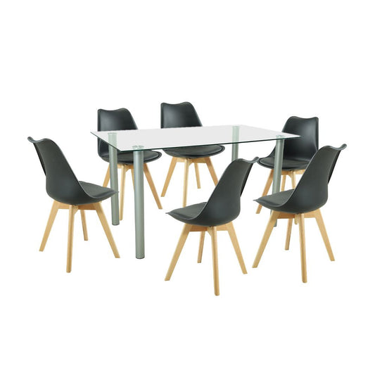 Set de masă Midori 6+1 negru