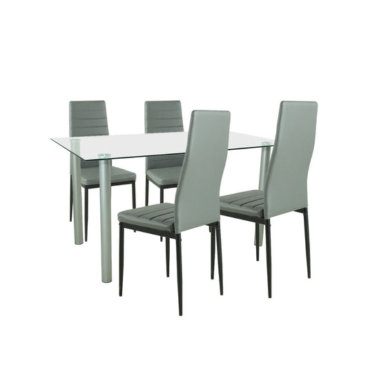 Set de masă Verna 4+1 gri-negru