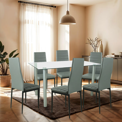 Set de masă Verna 6+1 gri-negru