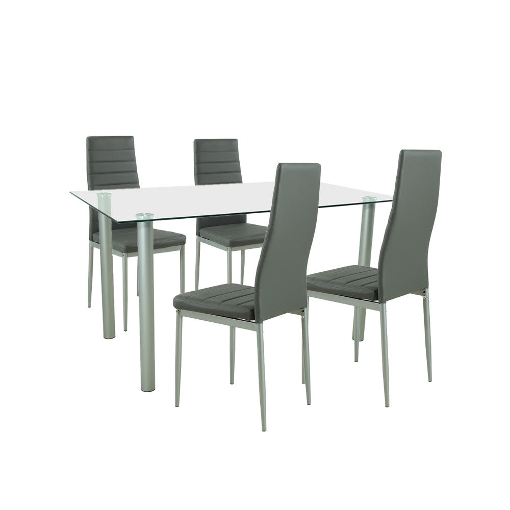 Set de masă Verna 4+1 gri-gri