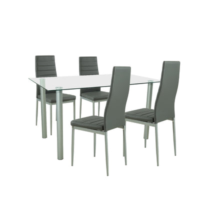 Set de masă Verna 4+1 gri-gri