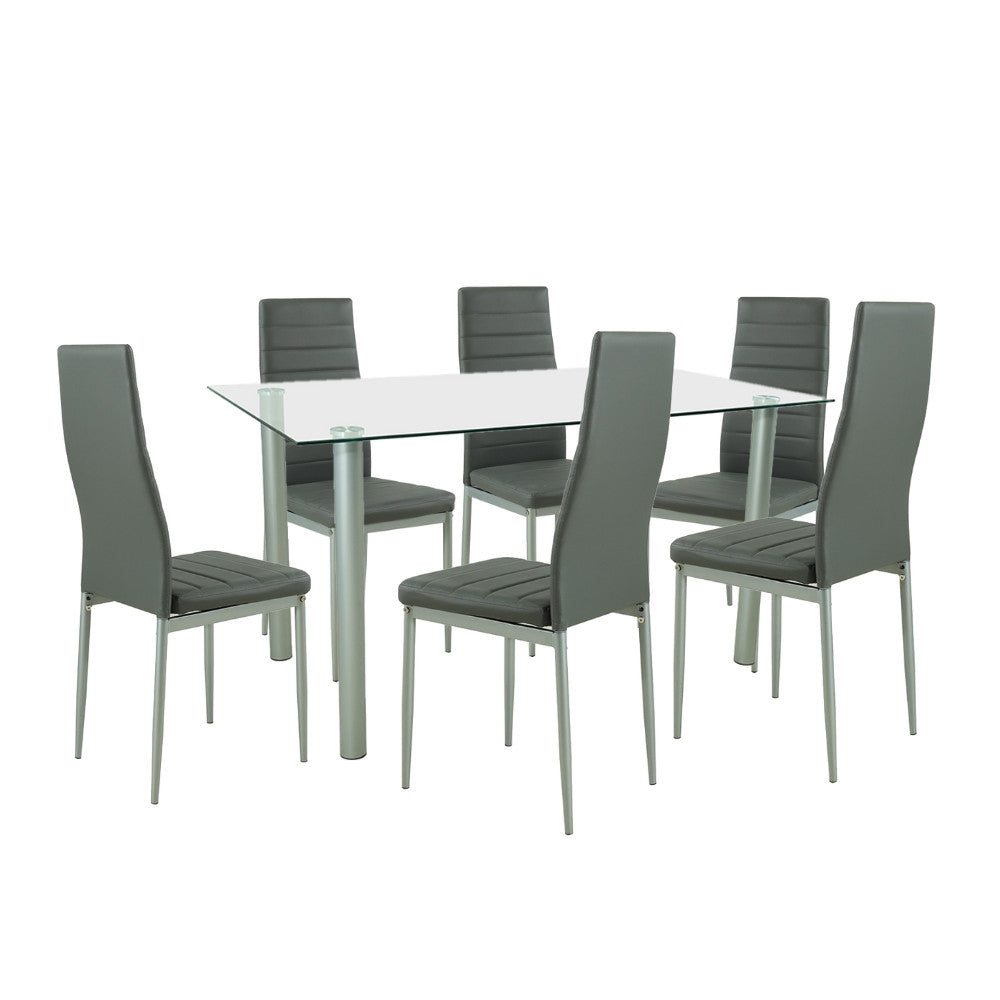 Set de masă Verna 6+1 gri-gri