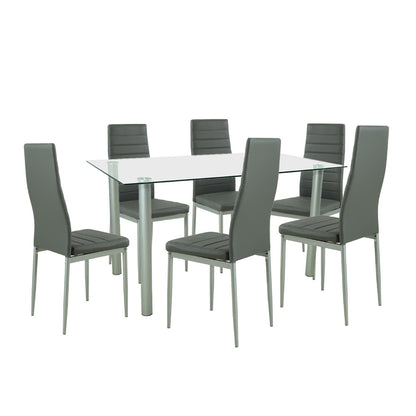 Set de masă Verna 6+1 gri-gri