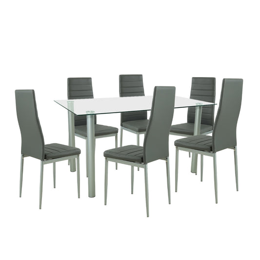 Set de masă Verna 6+1 gri-gri
