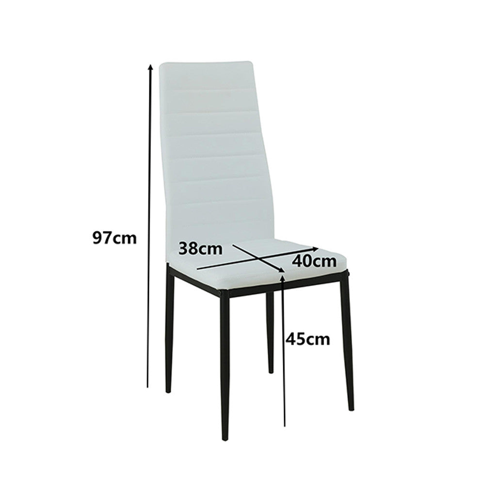 Set de masă Verna 4+1 alb-negru