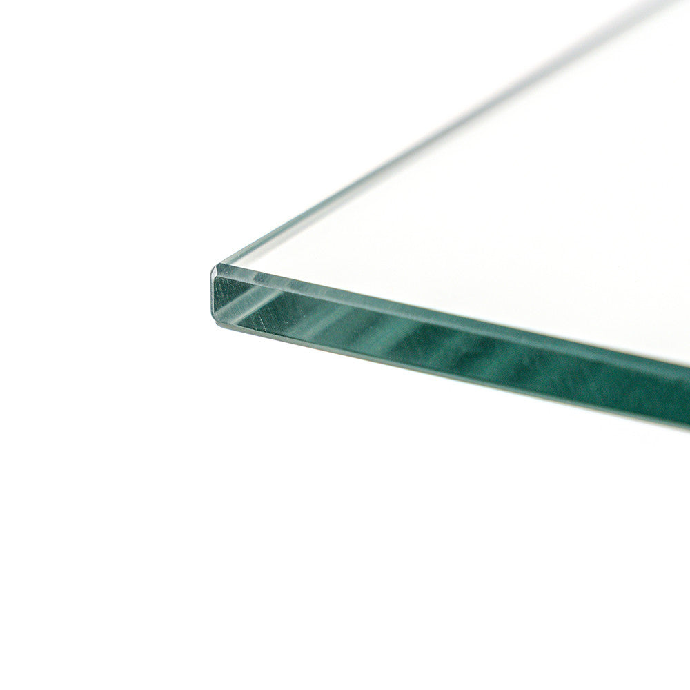 Masă de dining pătrată Berna 140 cm din sticlă transparentă