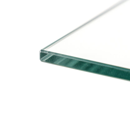 Masă de dining pătrată Berna 140 cm din sticlă transparentă