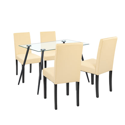 Set de masă Alen 4+1 negru-bej