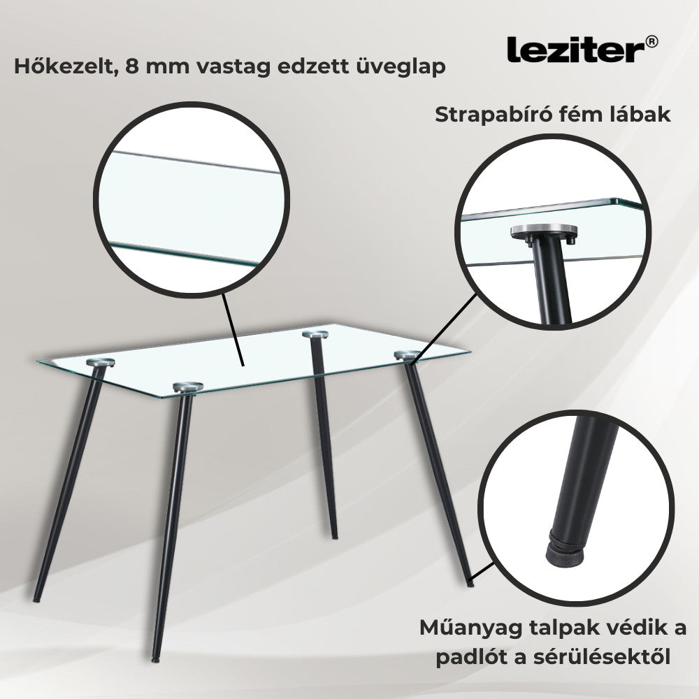 Set de masă Alen 4+1 negru-bej
