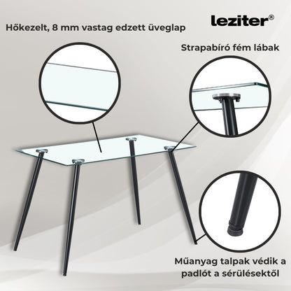 Set de masă Alen 4+1 negru-bej