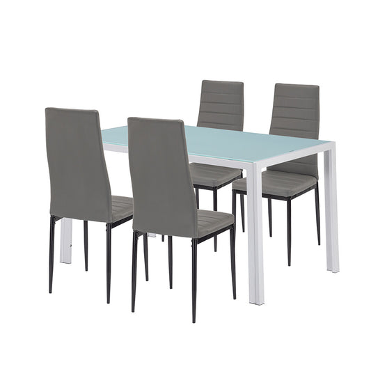 Set de masă Mabel 4+1 gri-negru