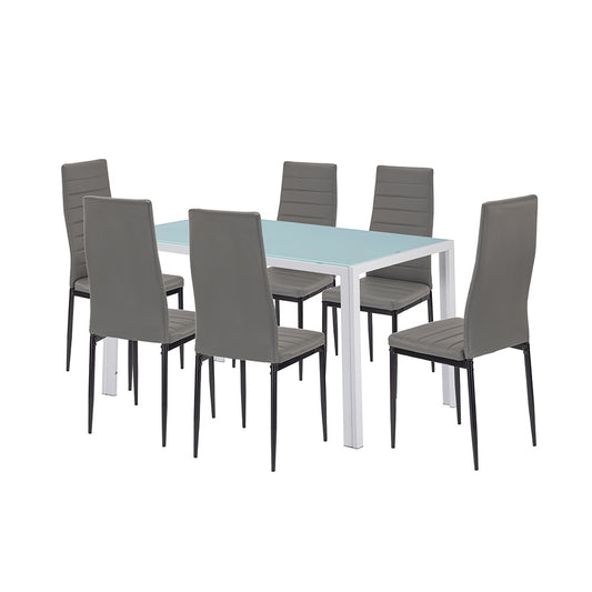 Set de masă Mabel 6+1 gri-negru