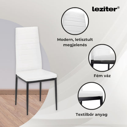 Set de masă Mabel 4+1 alb-negru