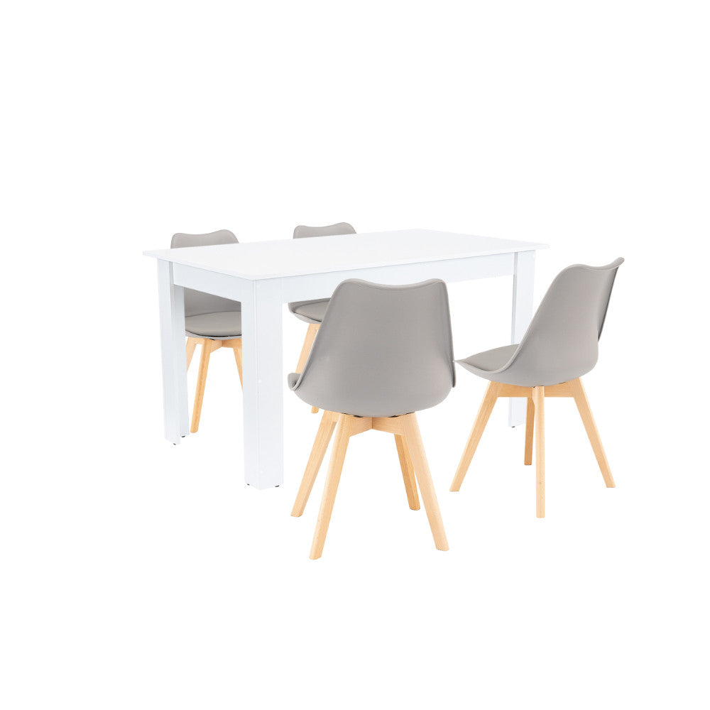 Set de masă Zara 4+1 gri-alb