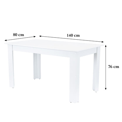 Masă de dining Yorki Standard 140x80 cm albă