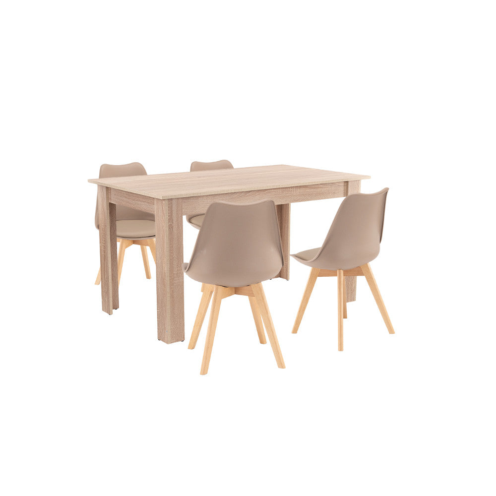 Set de masă Zara 4+1 bej-stejar Sonoma