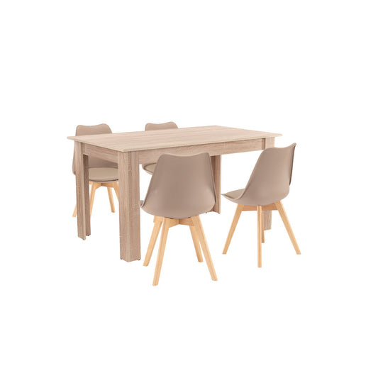 Set de masă Zara 4+1 bej-stejar Sonoma