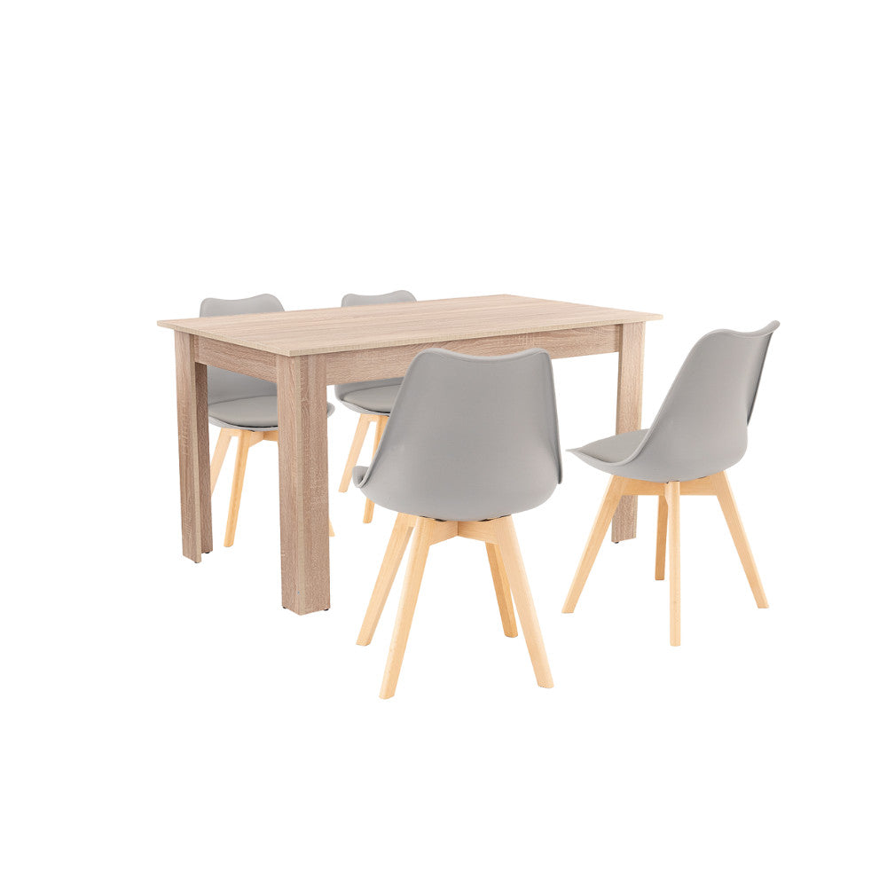 Set de masă Zara 4+1 gri-stejar Sonoma