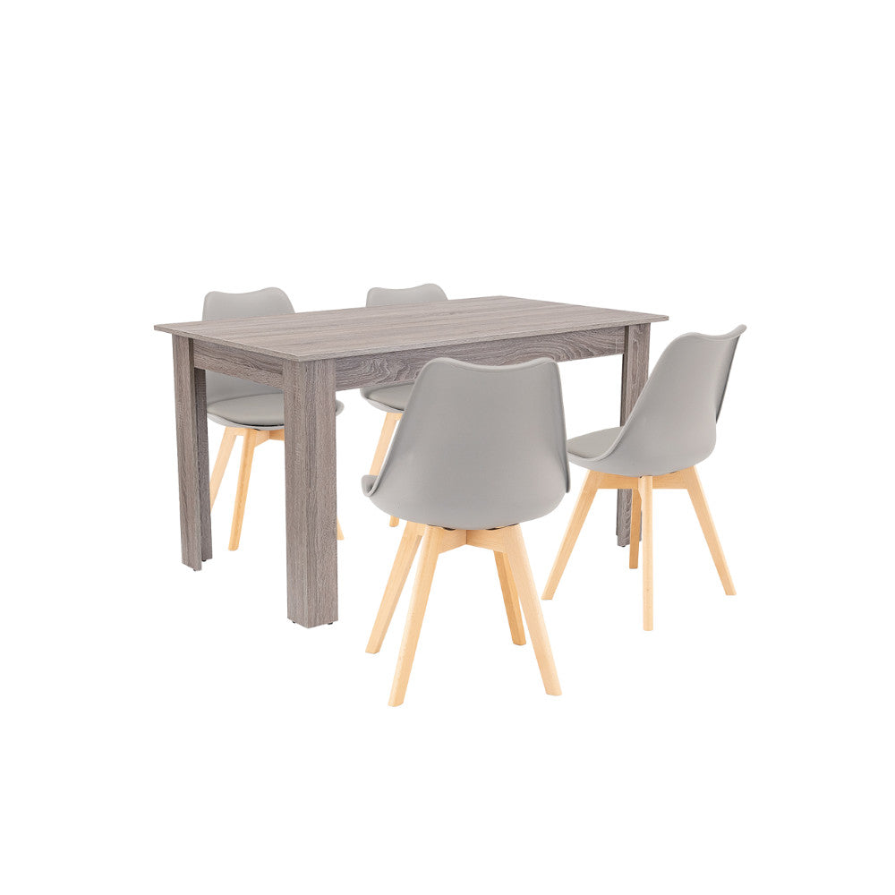 Set de masă Zara 4+1 gri-stejar York