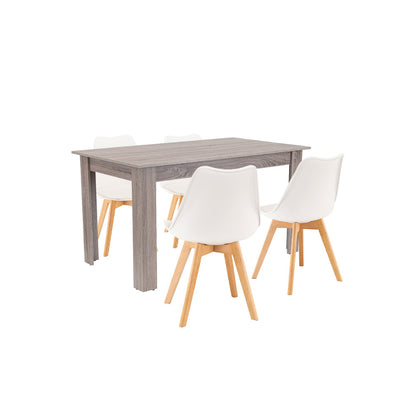 Set de masă Zara 4+1 alb-stejar York