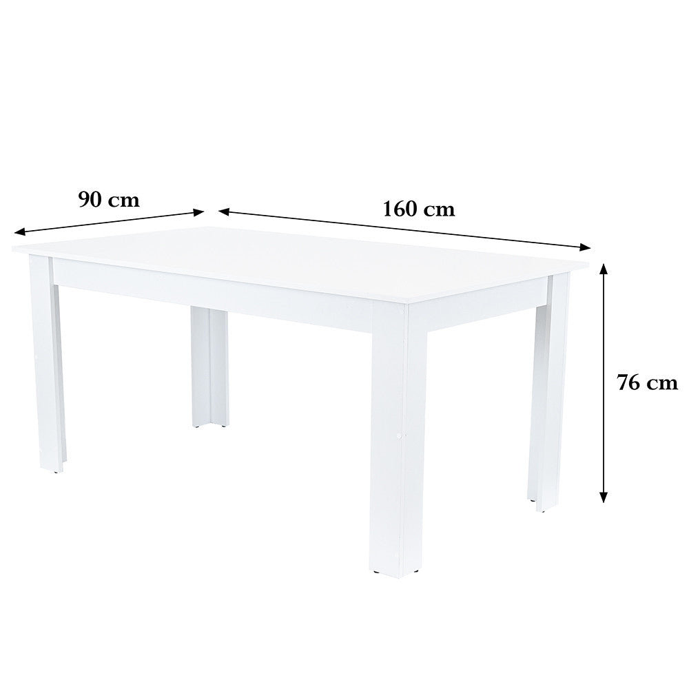 Masă de dining Yorki Standard 160x90 cm albă