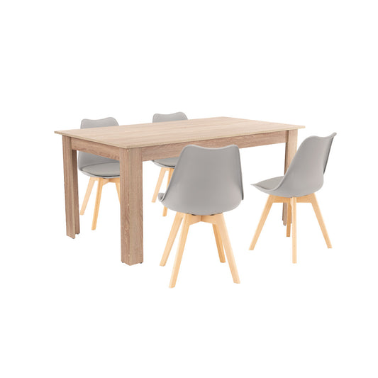 Set de masă Lola 4+1 gri-stejar Sonoma