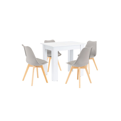 Set de masă Amina 4+1 gri-alb