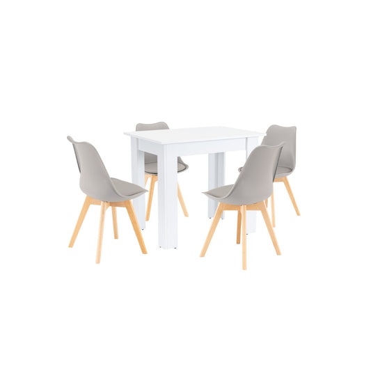Set de masă Amina 4+1 gri-alb
