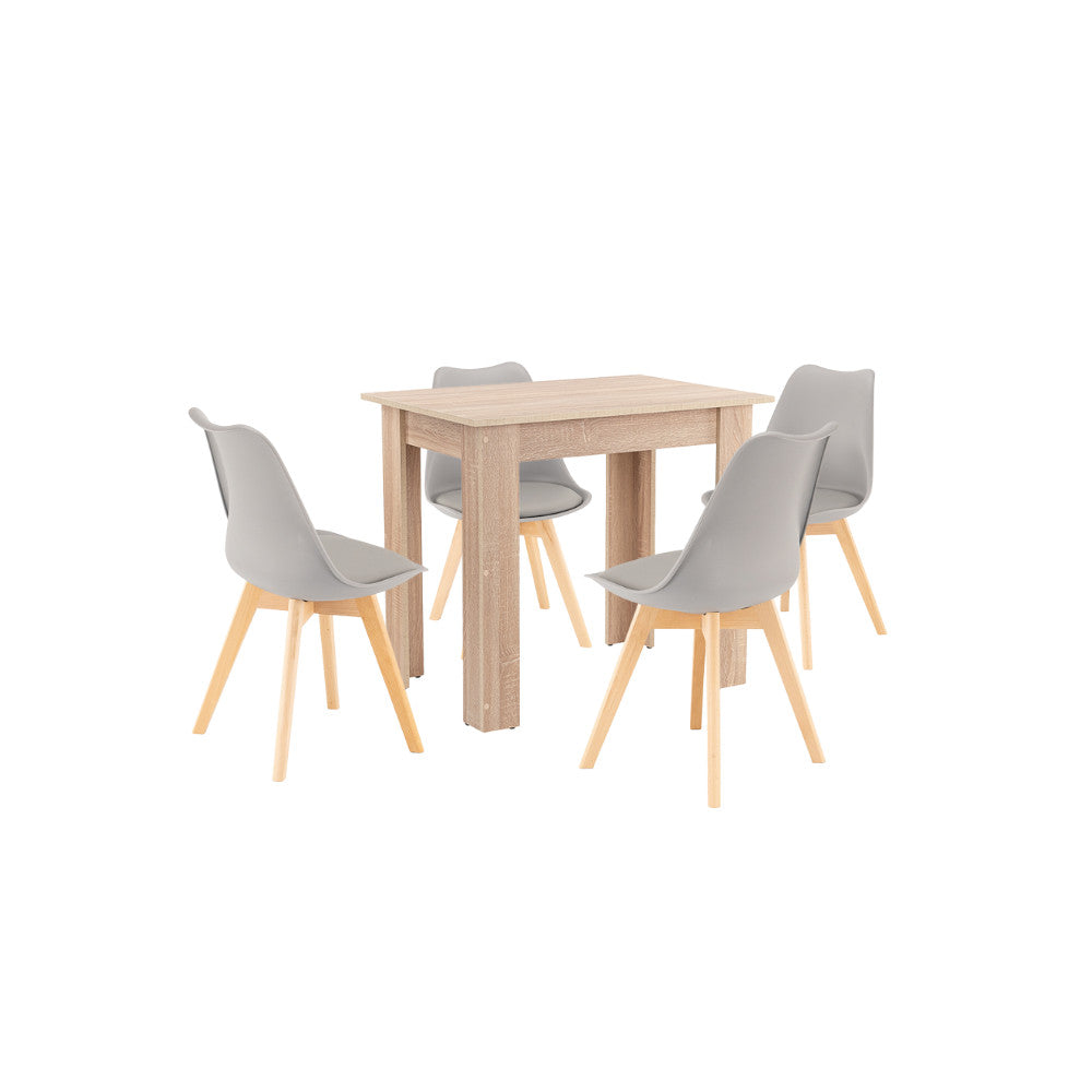 Set de masă Amina 4+1 gri-stejar Sonoma