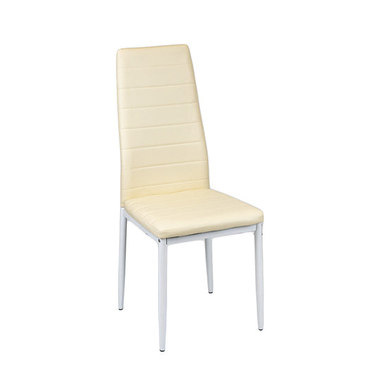 Scaun de masă Tino NOVA bej, textil, piele și metal