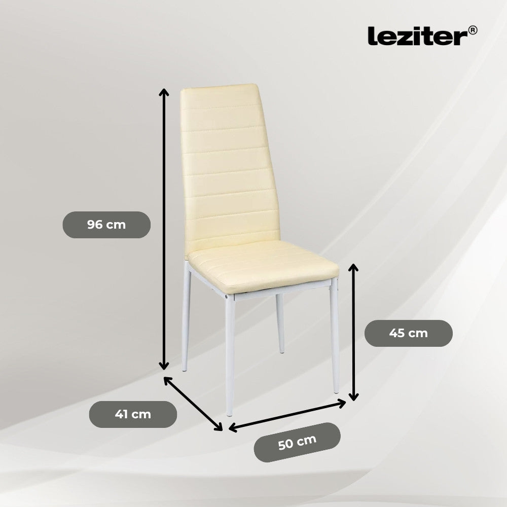 Scaun de masă Tino NOVA bej, textil, piele și metal