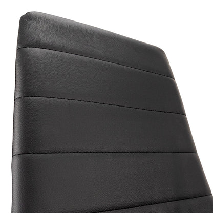 Scaun de masă Tino NOVA piele textilă neagră + metal - negru