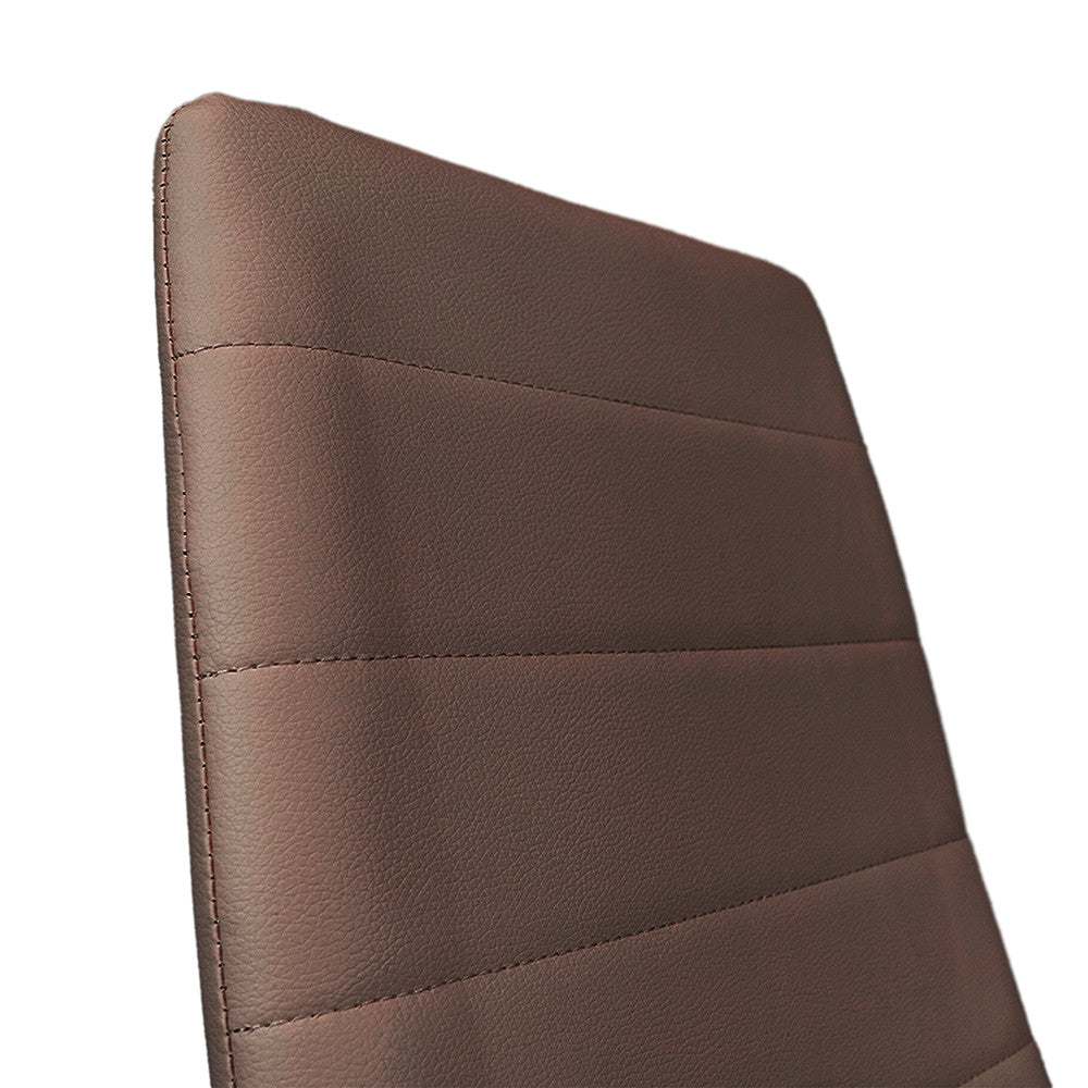 Scaun de masă Tino NOVA maro, textil, piele + metal - maro