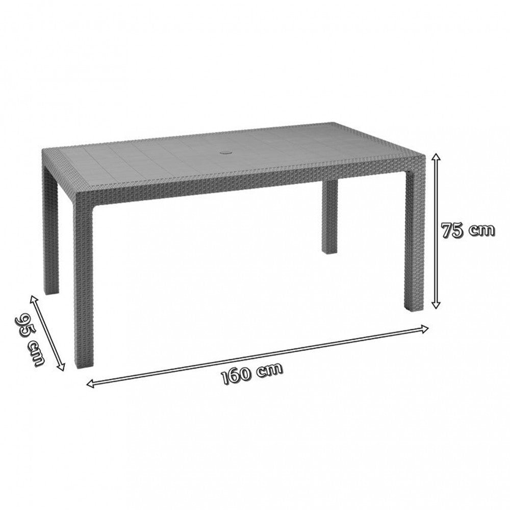 Set de mobilier de grădină Meliowa pentru 6 persoane, maro, cu perne taupe calde