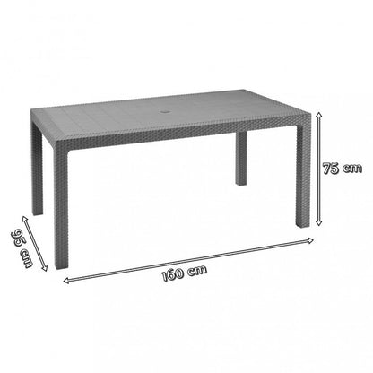 Set de mobilier de grădină Meliowa cu 6 locuri, culoare cappuccino, cu pernă nisip