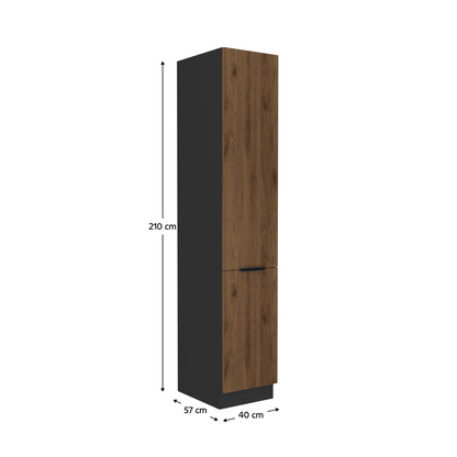 Dulap înalt, nuc okapi/negru, MENZO 40 DK-210 2F