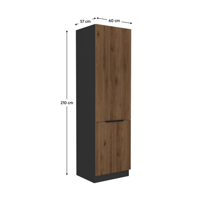 Dulap înalt, nuc okapi/negru, MENZO 60 DK-210 2F