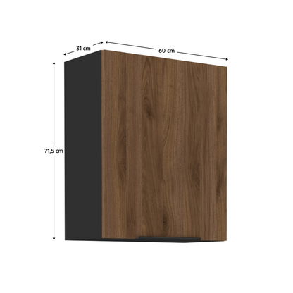 Dulap superior, nuc okapi/negru, MENZO 60 G-72 1F