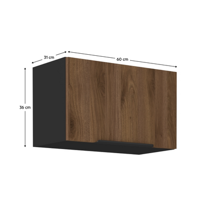 Dulap superior, nuc okapi/negru, MENZO 60 GU-36 1F