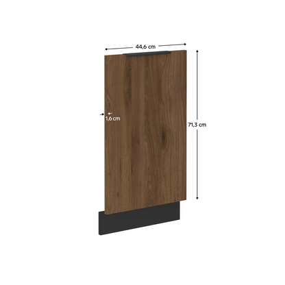 Uşă pentru maşină de spălat vase, nuc okapi/negru, MENZO ZM 713x446