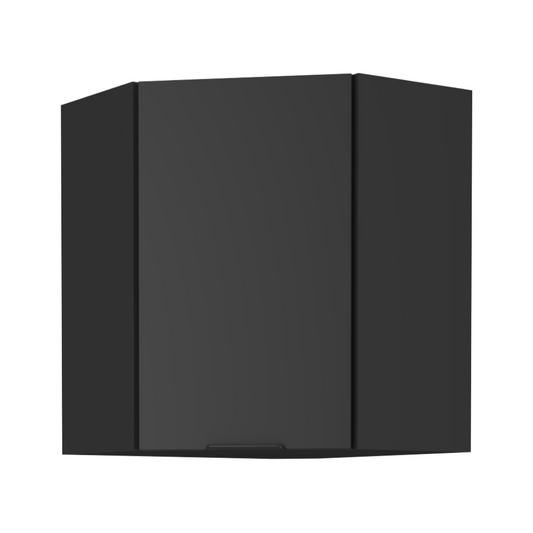 Dulap de colţ superior, negru, SIBER 60x60 GN-72 1F